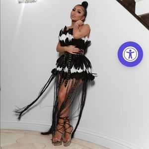 Angel Brinks Antidote Dress, Size S, Black/white